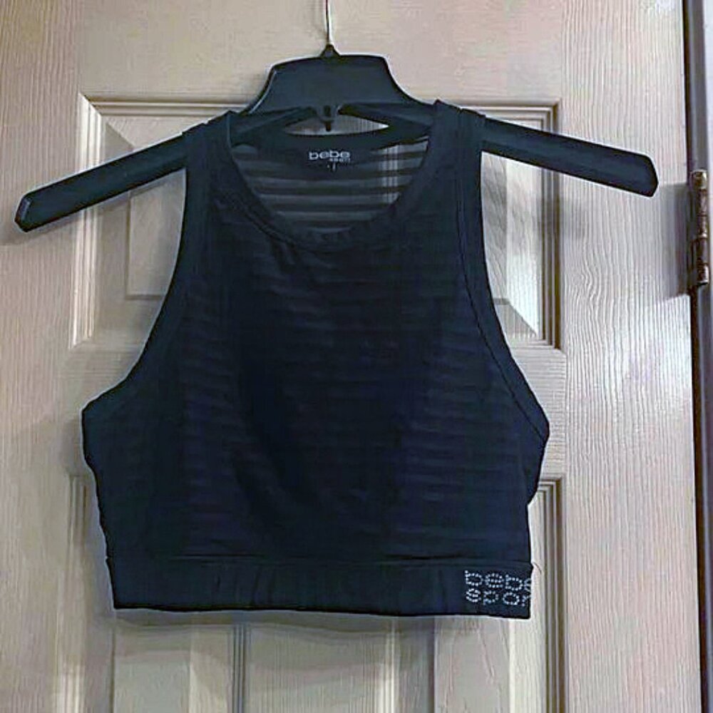 bebe Sport Black Sports Bra Top